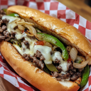 What type of roll is used for a Philly cheesesteak?