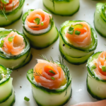 Chatelaine Smoked Salmon Roll on Cucumber